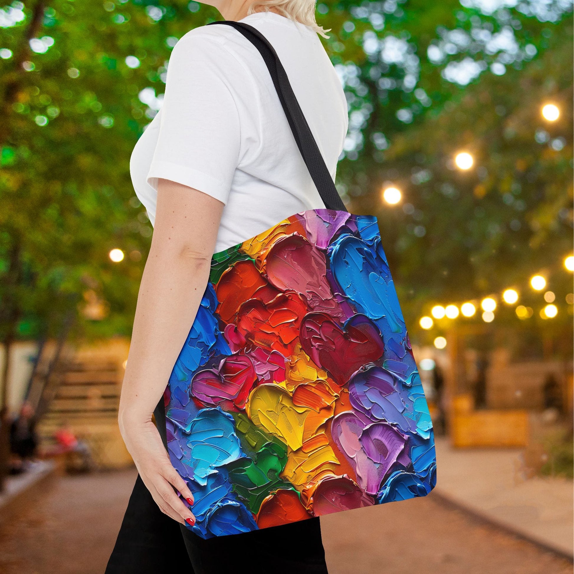 Palette Knife Hearts Canvas Tote Bag
