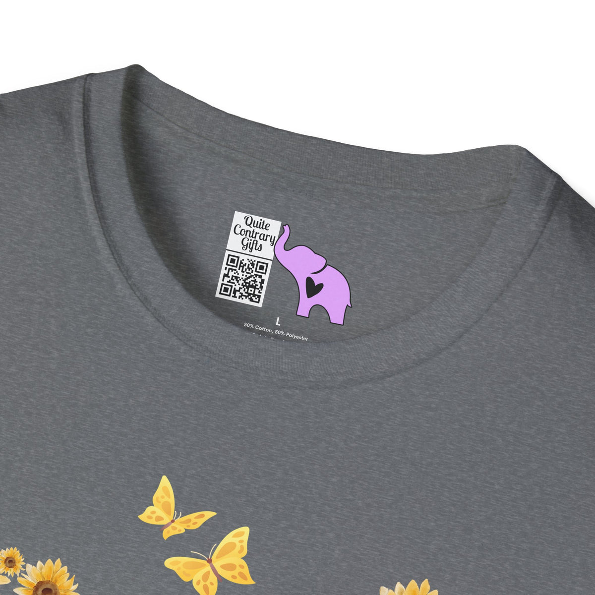 Sunflower Heart & Butterflies Adult T-shirt