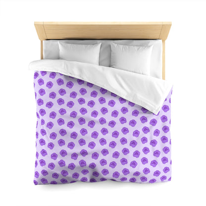Lilac Mist Peonies Microfiber Duvet Cover