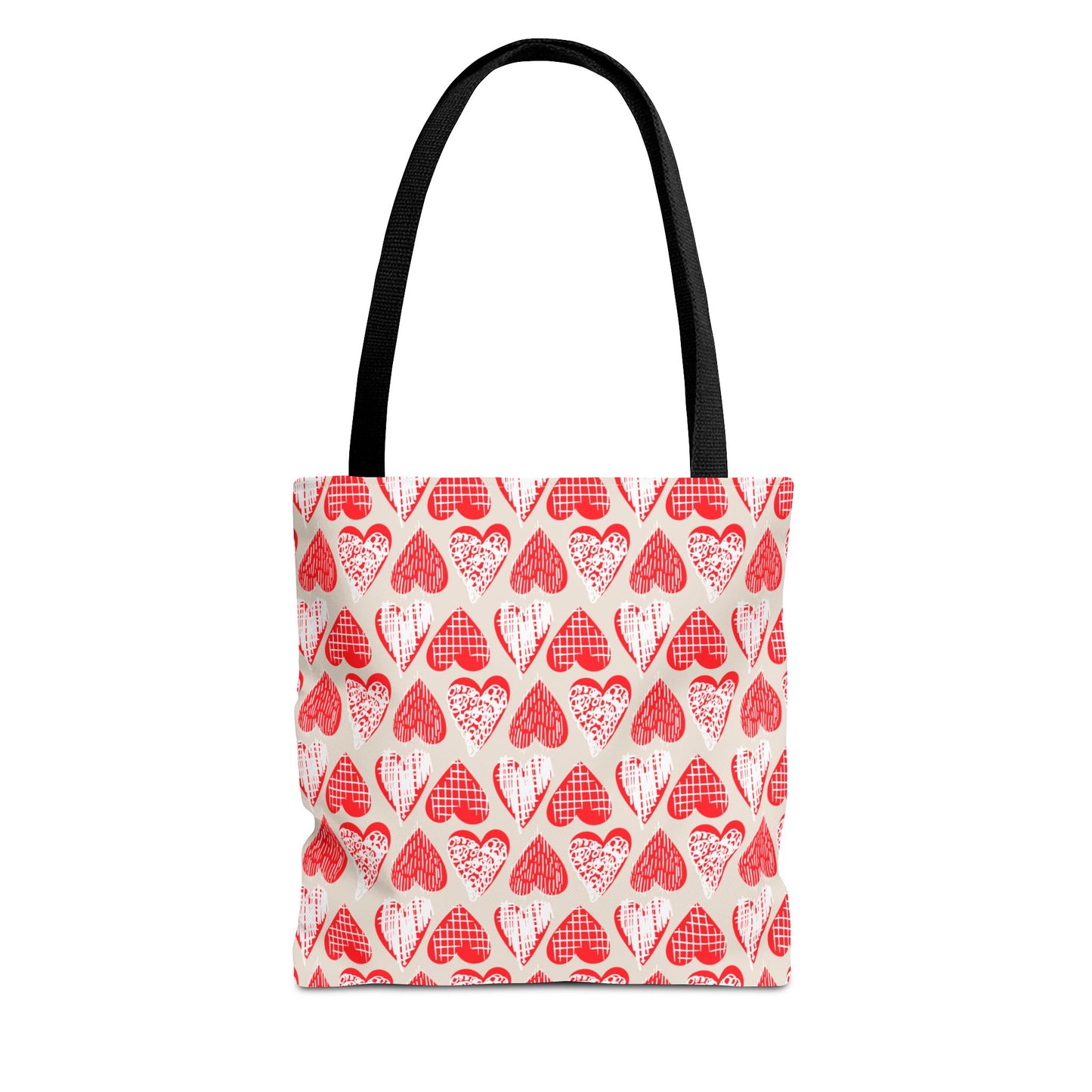 Doodle Hearts Canvas Tote Bag
