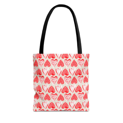 Doodle Hearts Canvas Tote Bag