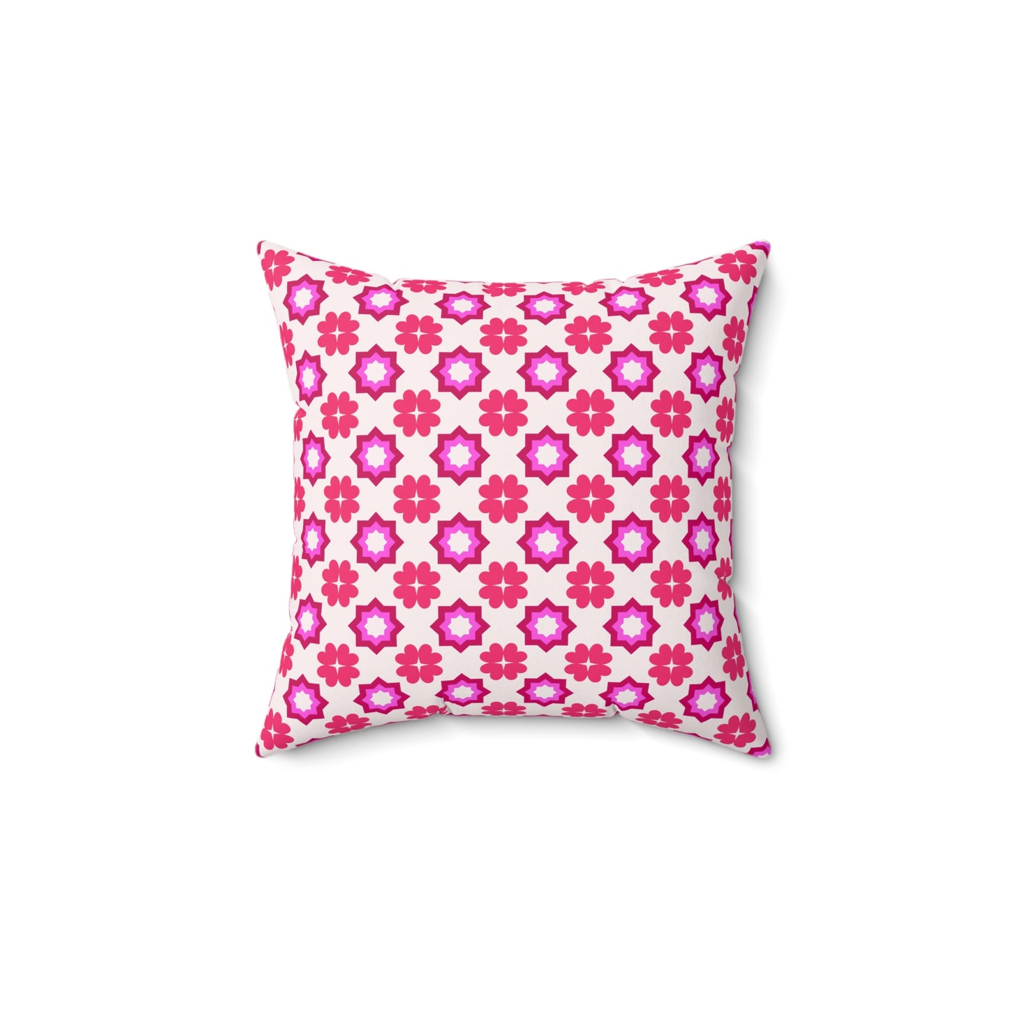 Rosy Star Garden Throw Pillow