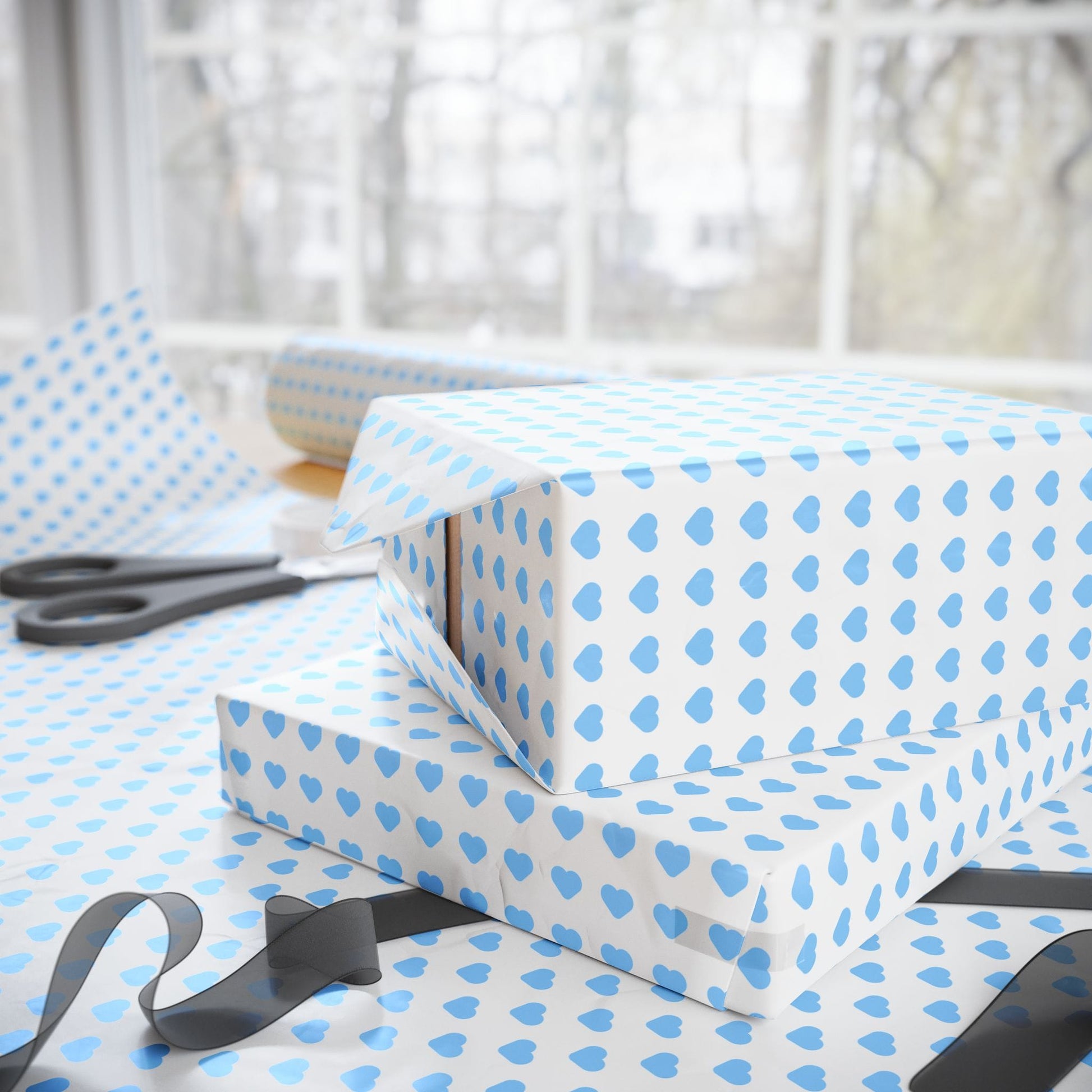 Powder Blue Sweethearts Wrapping Paper