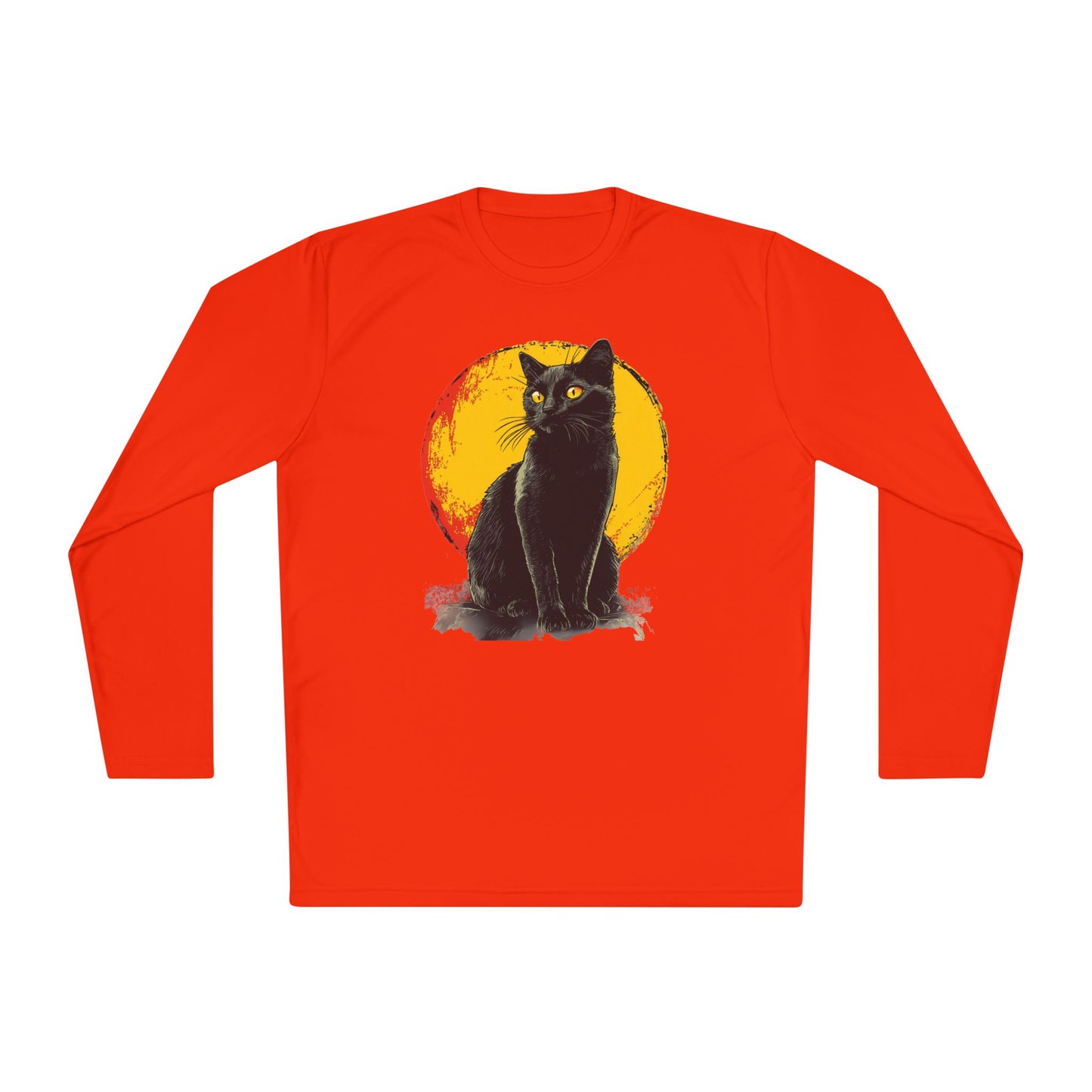 Black Cat Over Moon Adult Long Sleeve Tee