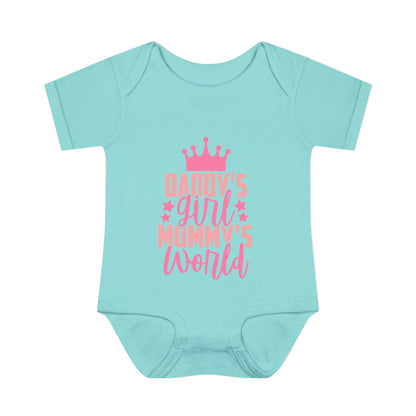 Daddy's Girl Mommy's World Infant Baby Rib Bodysuit