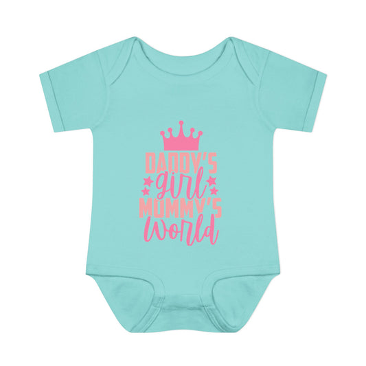 Daddy's Girl Mommy's World Infant Baby Rib Bodysuit