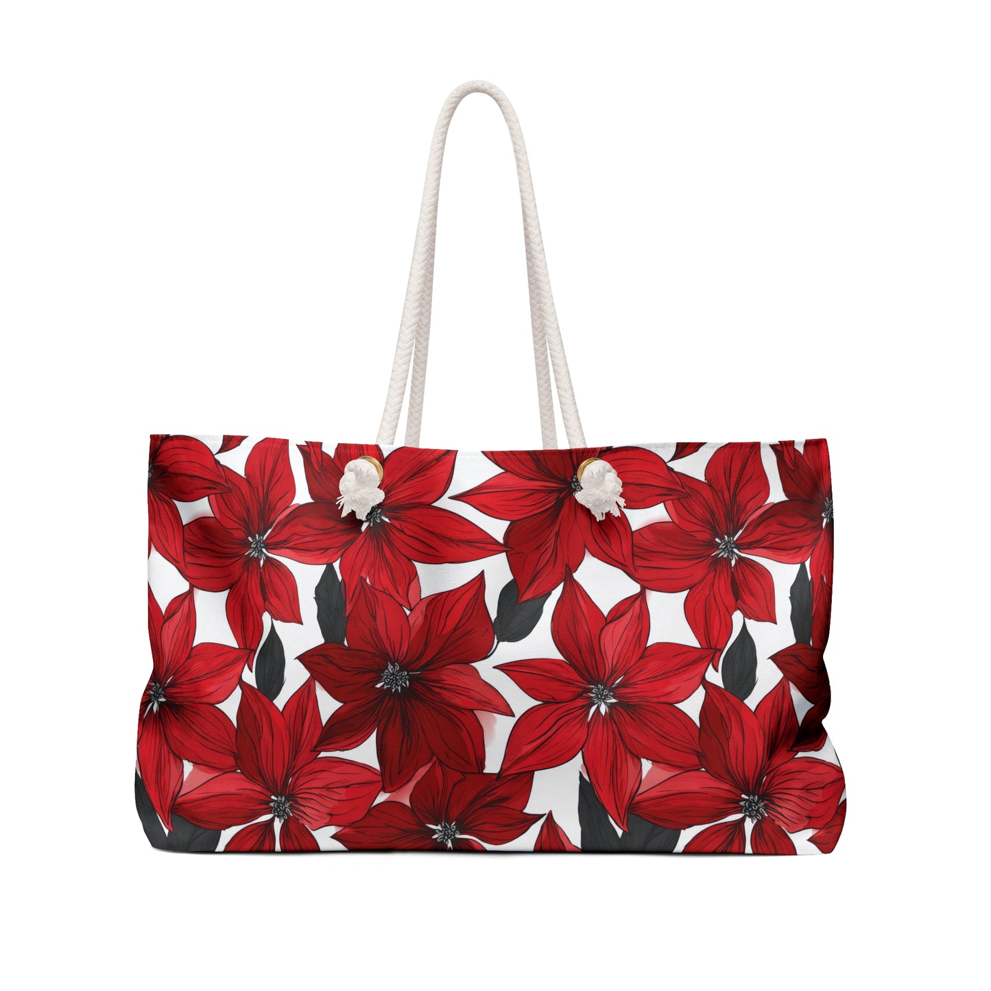 Inked Poinsettias Weekender Bag