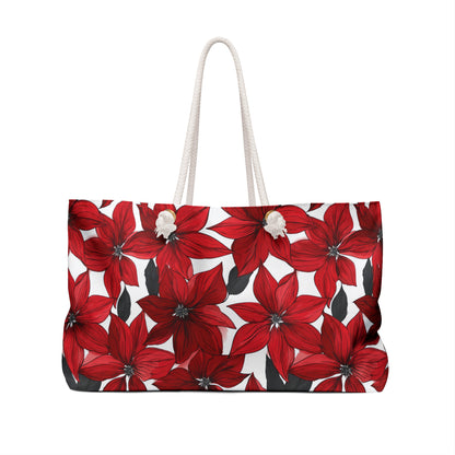Inked Poinsettias Weekender Bag