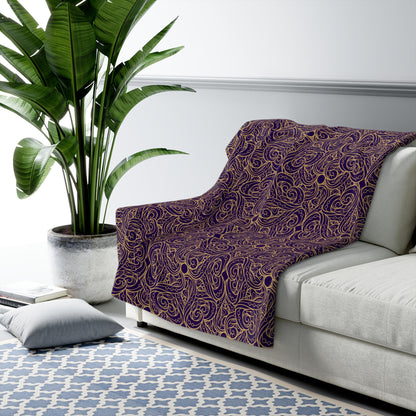 Oriental Purple/Gold Floral Basic Bedding Set