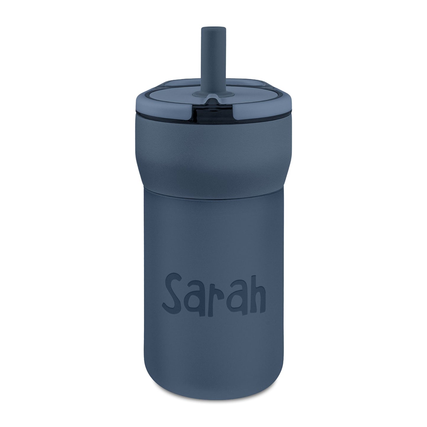 Personalized Kids 12oz Leakproof Straw Tumbler — Engraved Name Water Bottle
