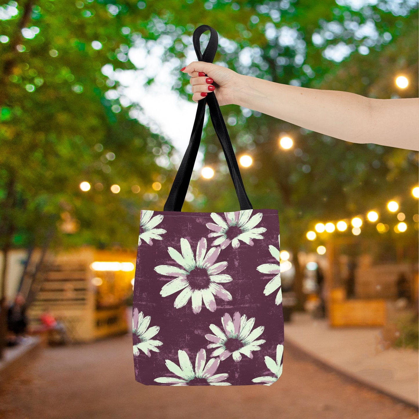 Purple Tide Petals Canvas Tote Bag