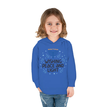 Hanukkah Wishing Peace & Light Toddler Pullover Fleece Hoodie