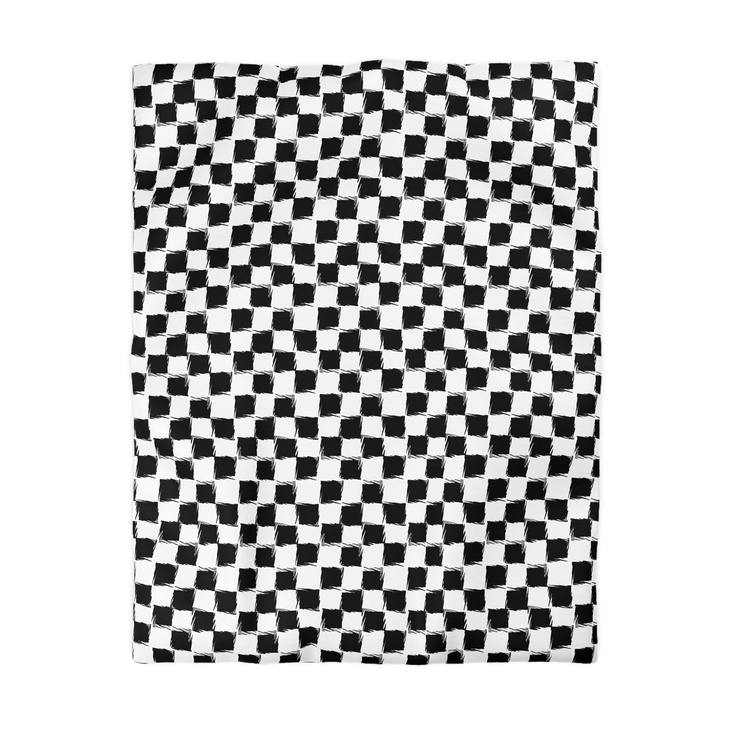 Distorted Check Microfiber Duvet Cover
