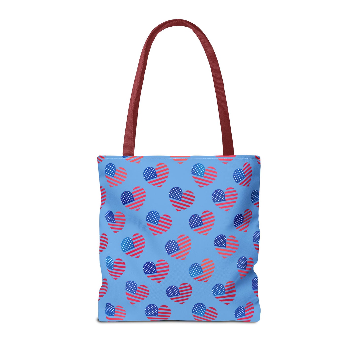 American Flag Hearts Canvas Tote Bag