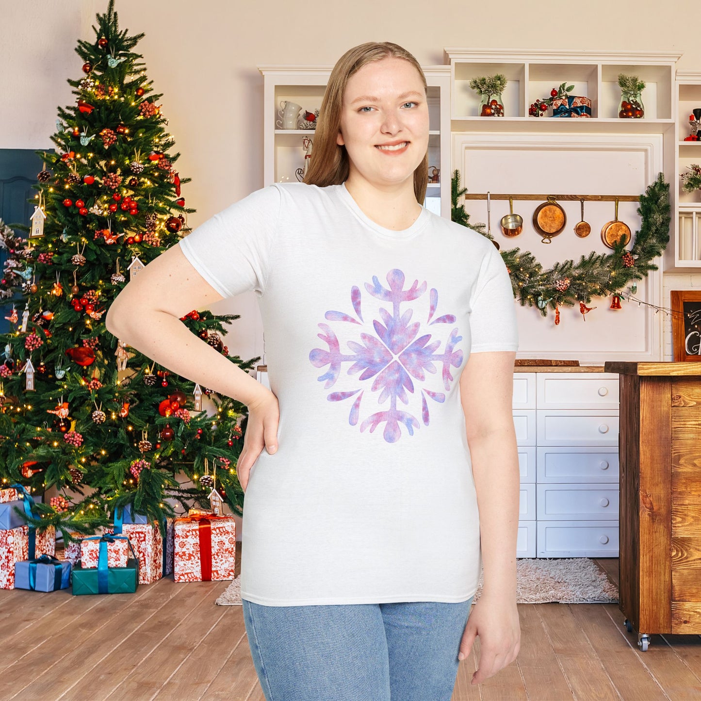 Large Snowflake 3 Adult T-shirt