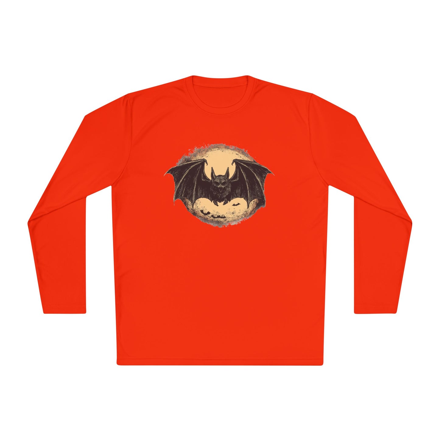 Bat Over Moon Adult Long Sleeve Tee
