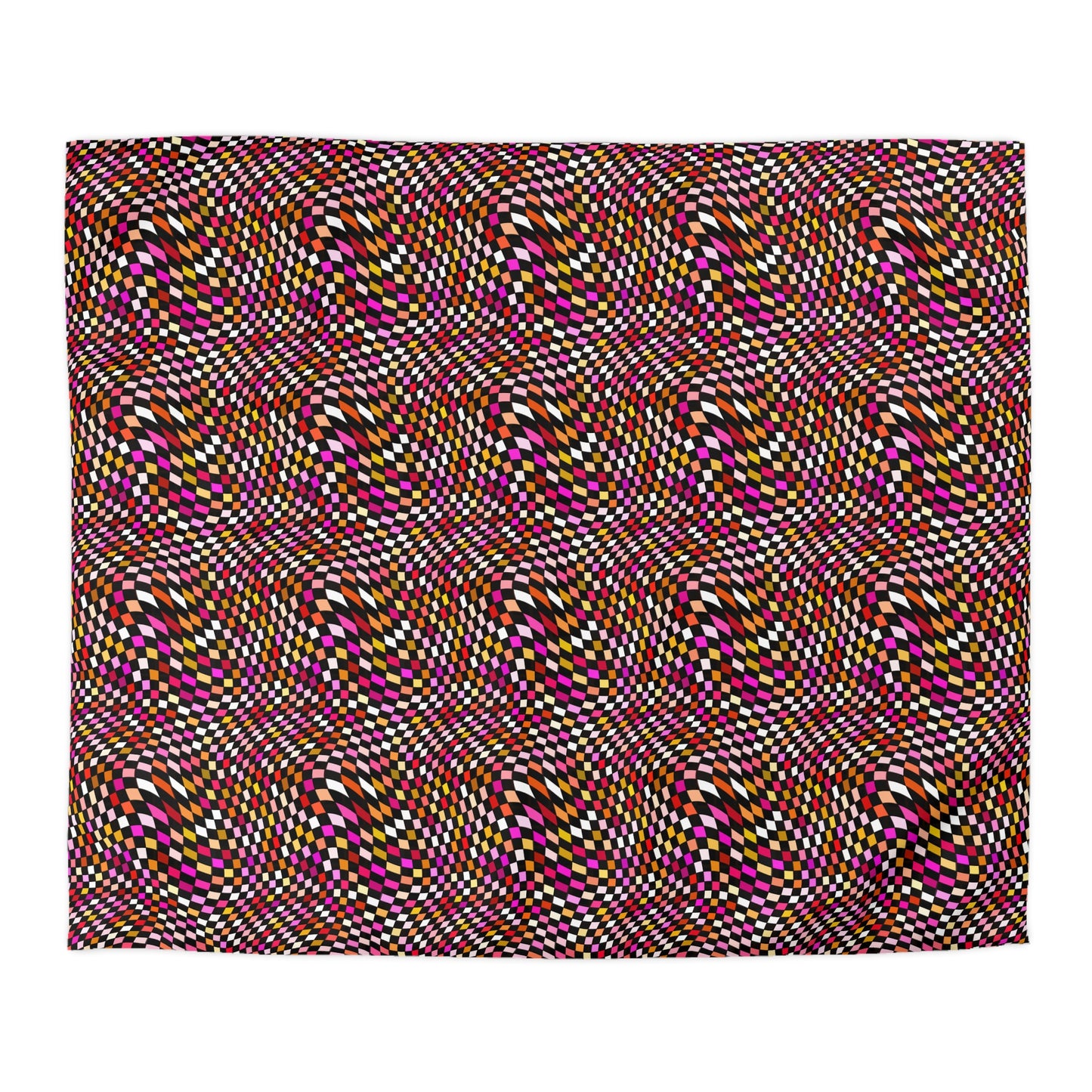 Warped Red Checkered Duvet Bedding Set