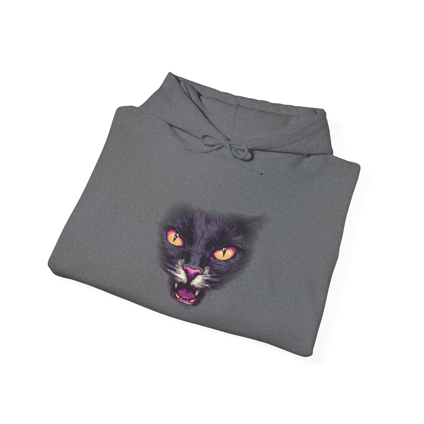 Black Cat Face Heavy Blend™ Hooded Sweatshirt