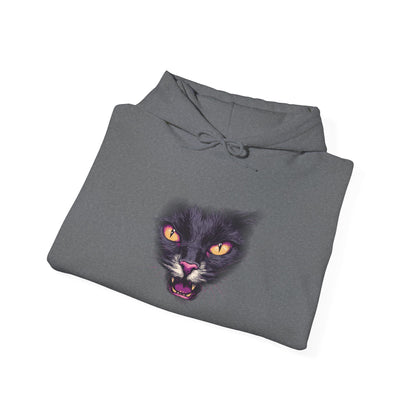 Black Cat Face Heavy Blend™ Hooded Sweatshirt