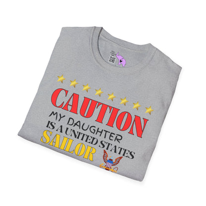 Caution My Daughter is a US Sailor I've Been Known to Brag (Mom) Unisex Softstyle T-Shirt