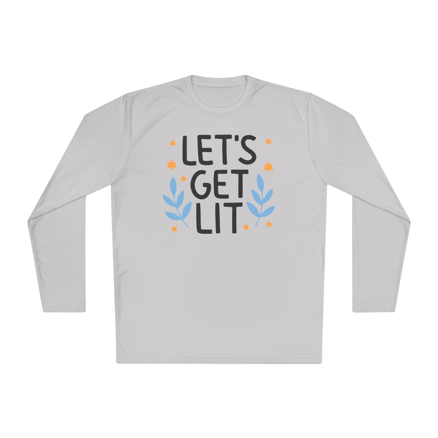 Hanukkah Let's Get Lit Adult Long Sleeve Tee
