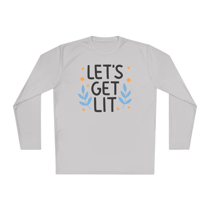 Hanukkah Let's Get Lit Adult Long Sleeve Tee