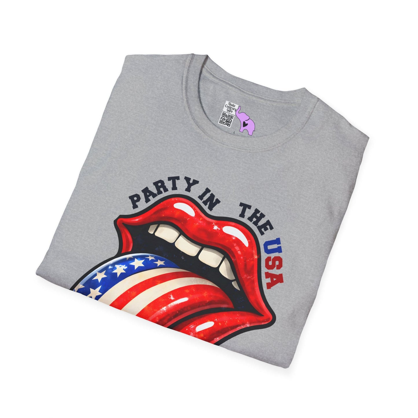Party in the USA (Tongue) Adult T-shirt