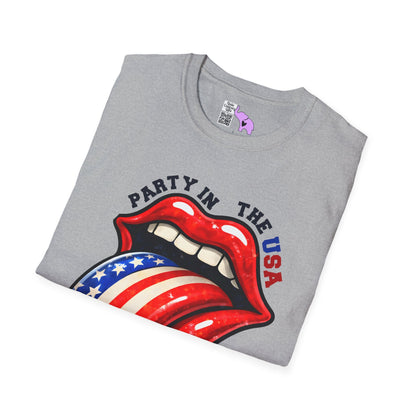 Party in the USA (Tongue) Adult T-shirt