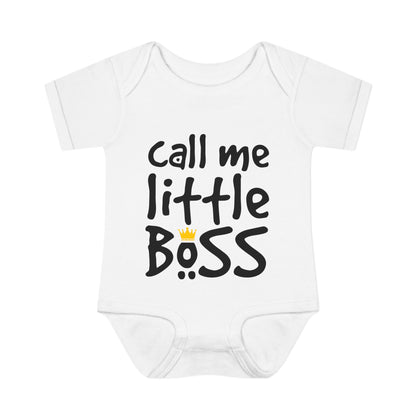 Call Me Little Boss (Crown) Infant Baby Rib Bodysuit