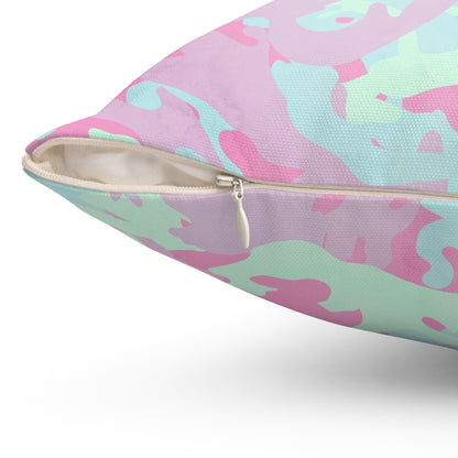 Berry Sorbet Camo Throw Pillow