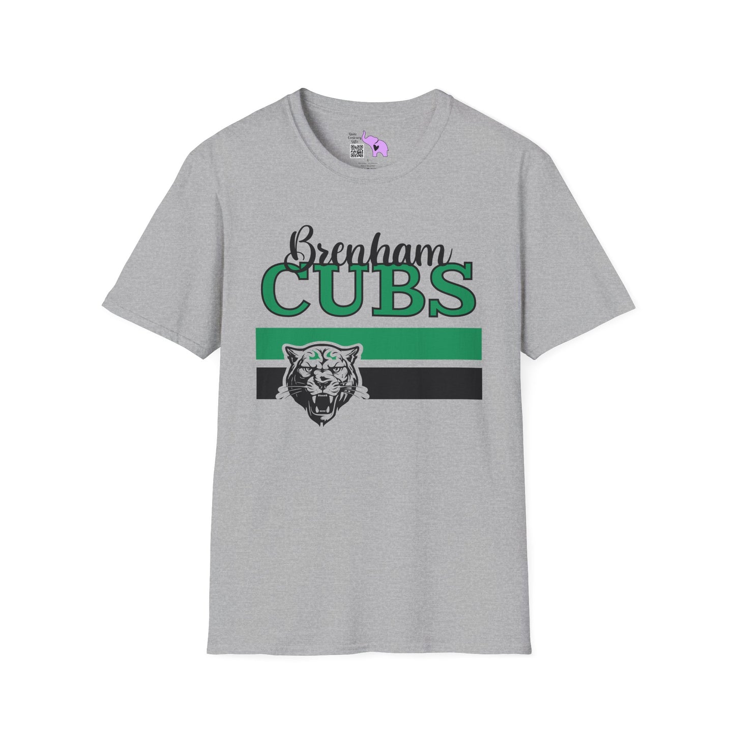 Brenham Cubs w/Mascot & Stripes Adult T-shirt