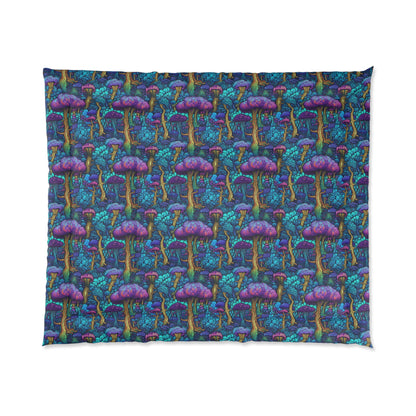 Trippy Purple Mushroom Comforter