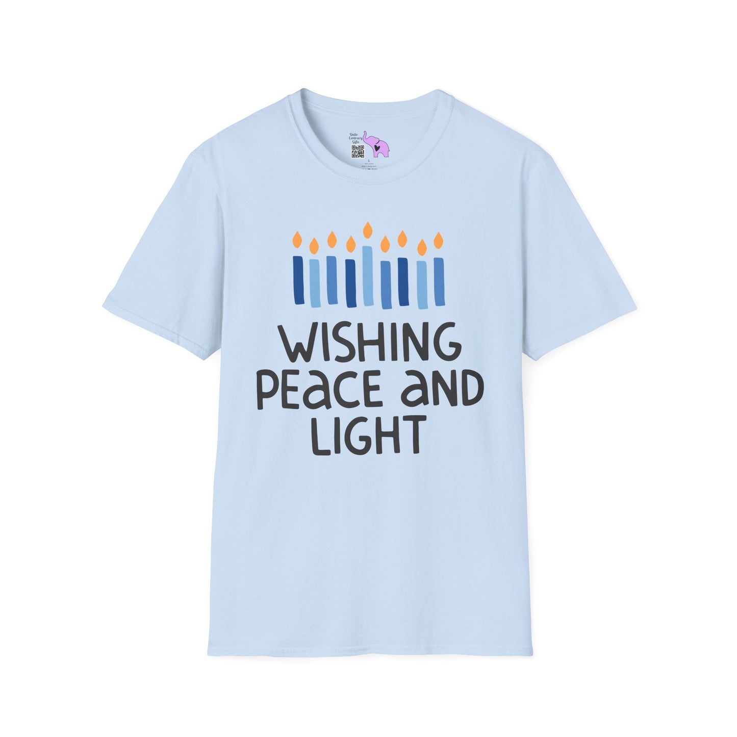 Hanukkah Wishing Peace & Light Adult T-shirt