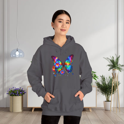 Floral Butterfly Heavy Blend™ Hooded Sweatshirt