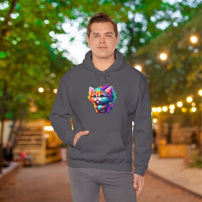 Cute Colorful Kitten Heavy Blend™ Hooded Sweatshirt