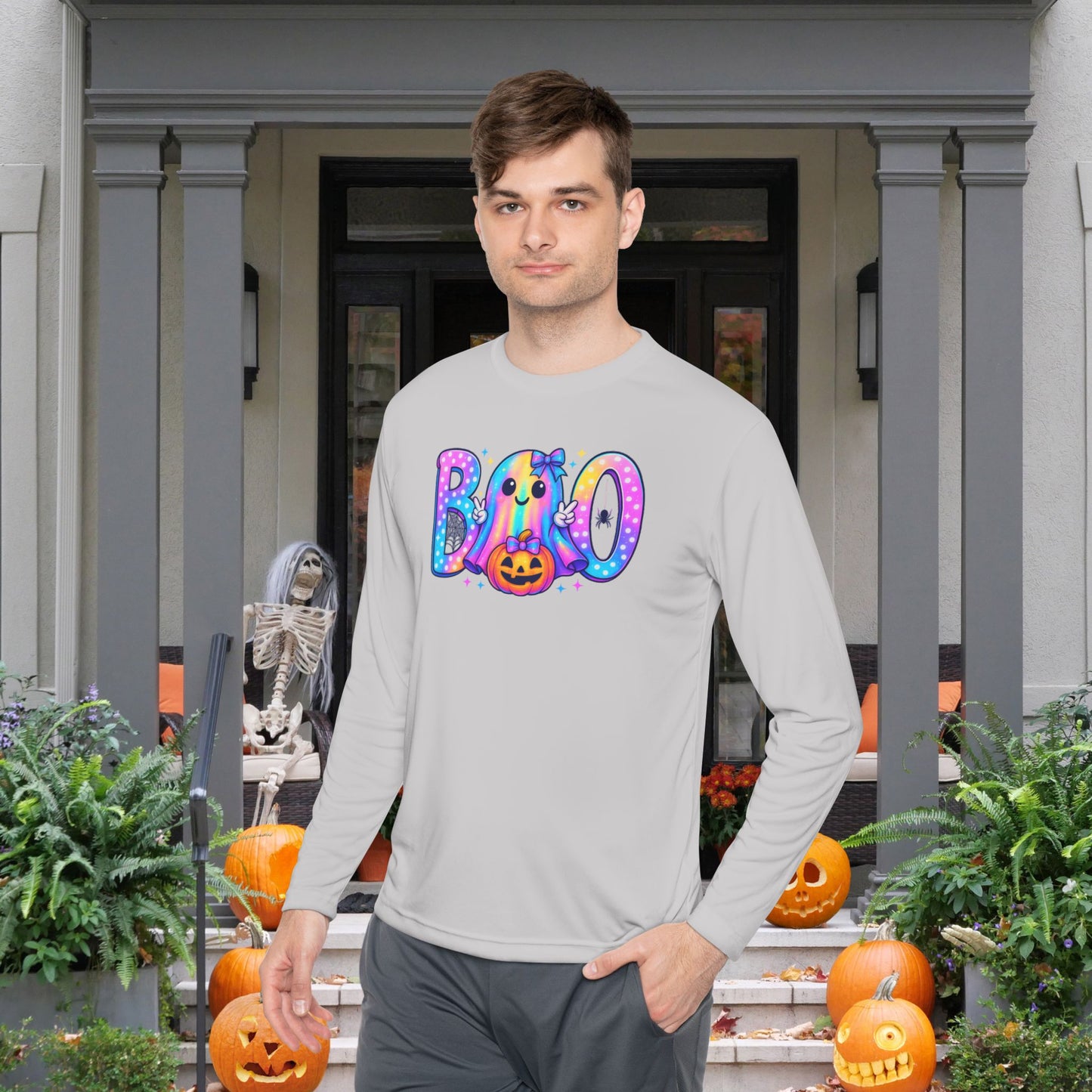 Pastel Boo Adult Long Sleeve Tee