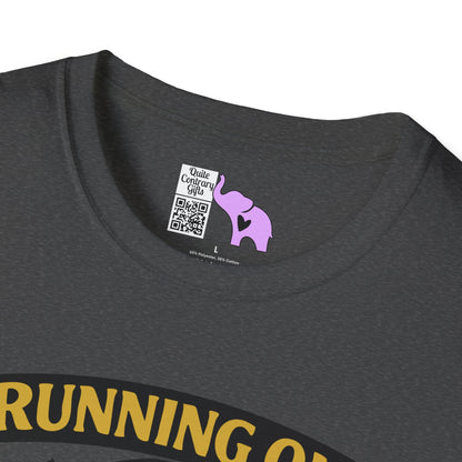 Running on Caffeine and Sarcasm (Roses) Adult T-shirt