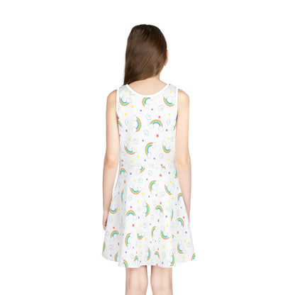 Rainbow Smiles & Stars Girls' Sleeveless Sundress