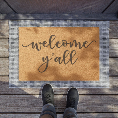 Welcome Y'all Coconut Fiber Doormat