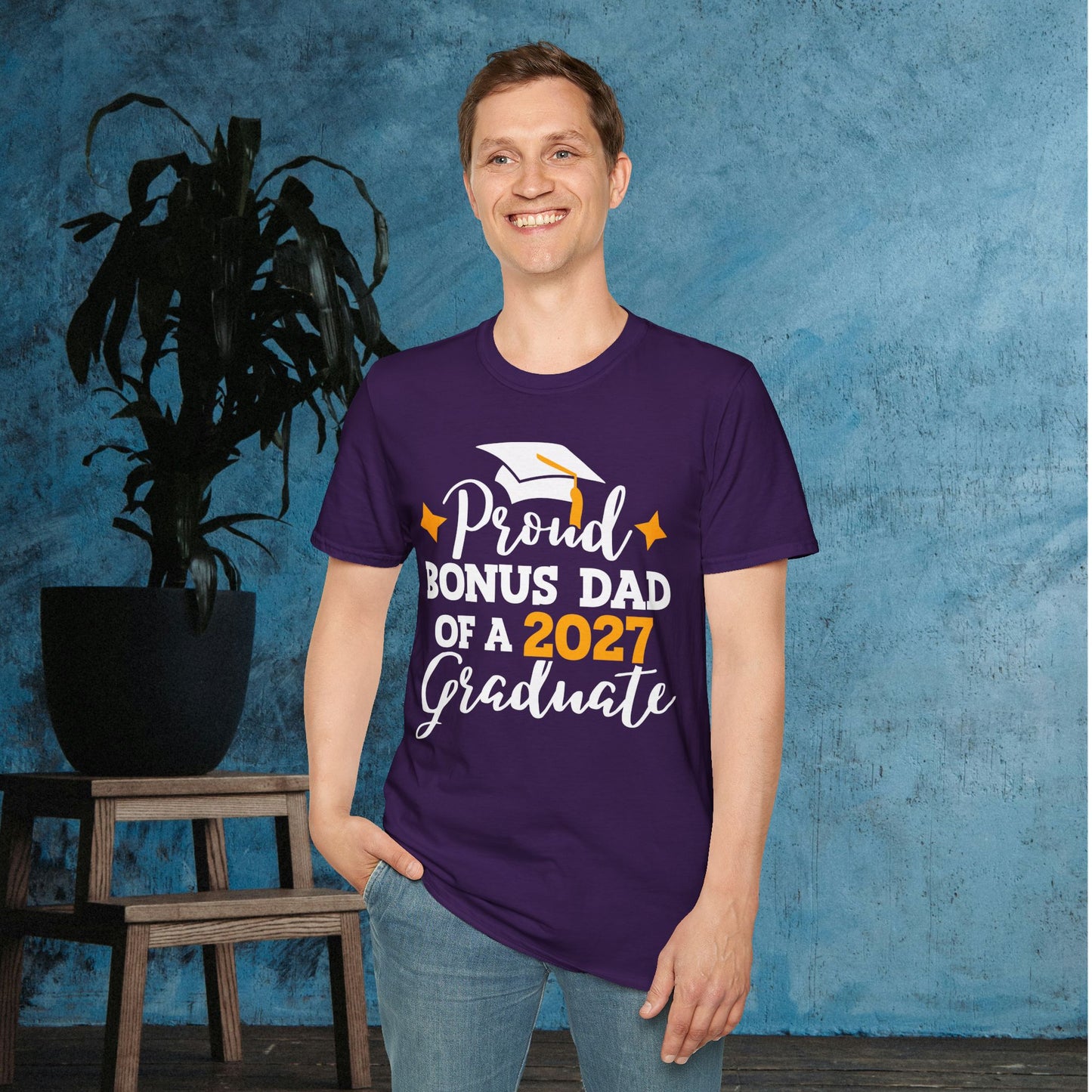 Proud Bonus Dad of a 2027 Graduate Adult T-shirt