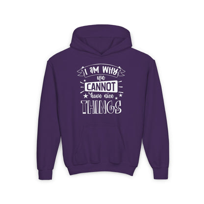 I Am Why We Cannot Have Nice Things Youth Heavy Blend Hoodie