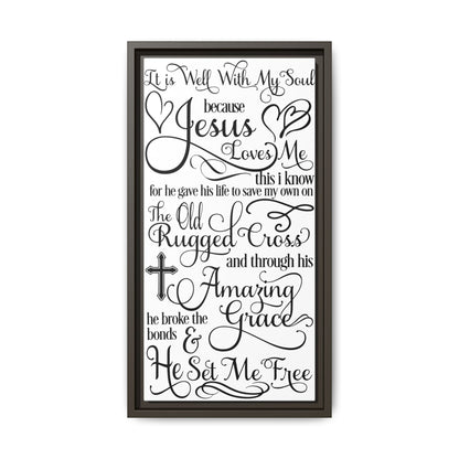 Hymnal Poem Framed Canvas Bathroom Art