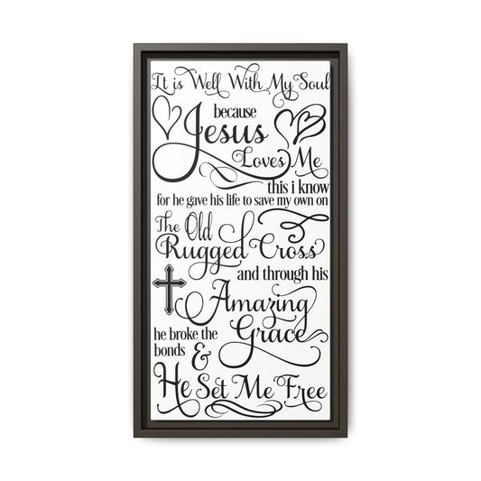 Hymnal Poem Framed Canvas Bathroom Art