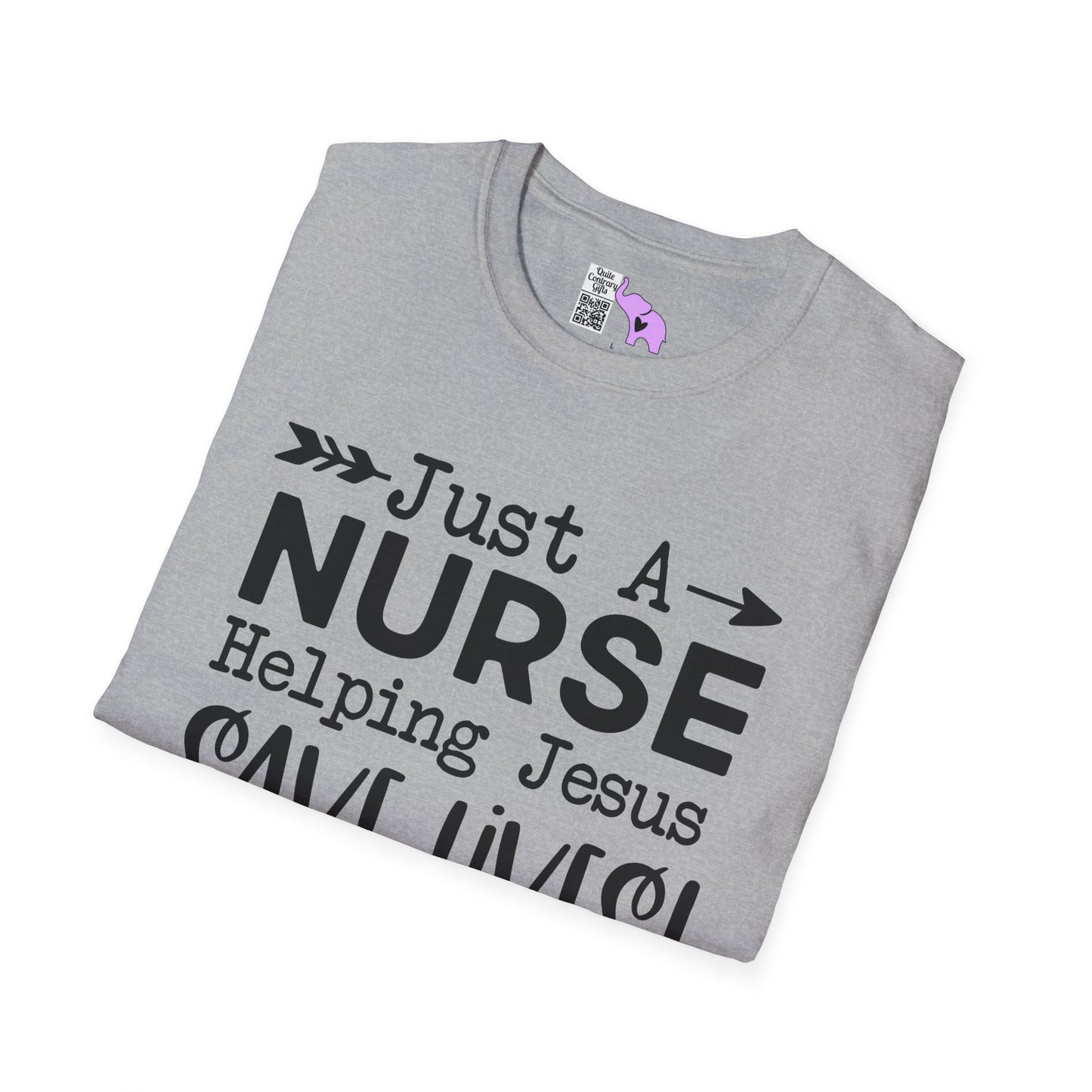 Just A Nurse Helping Jesus Save Lives Adult T-shirt