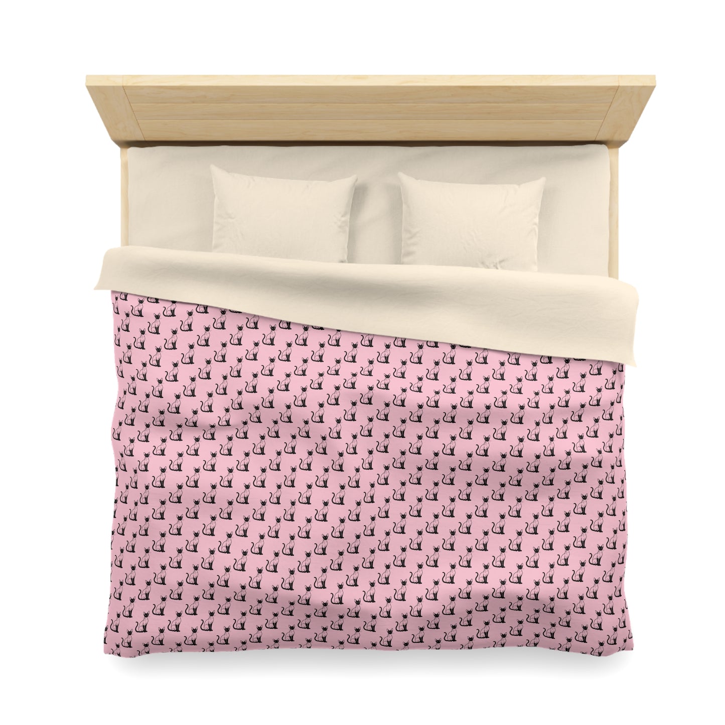 Siamese Charm – Pink Whisper Microfiber Duvet Cover