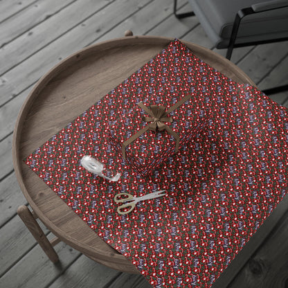 Busy Candy Cane/Christmas Tree Custom Name Wrapping Paper (Ray)