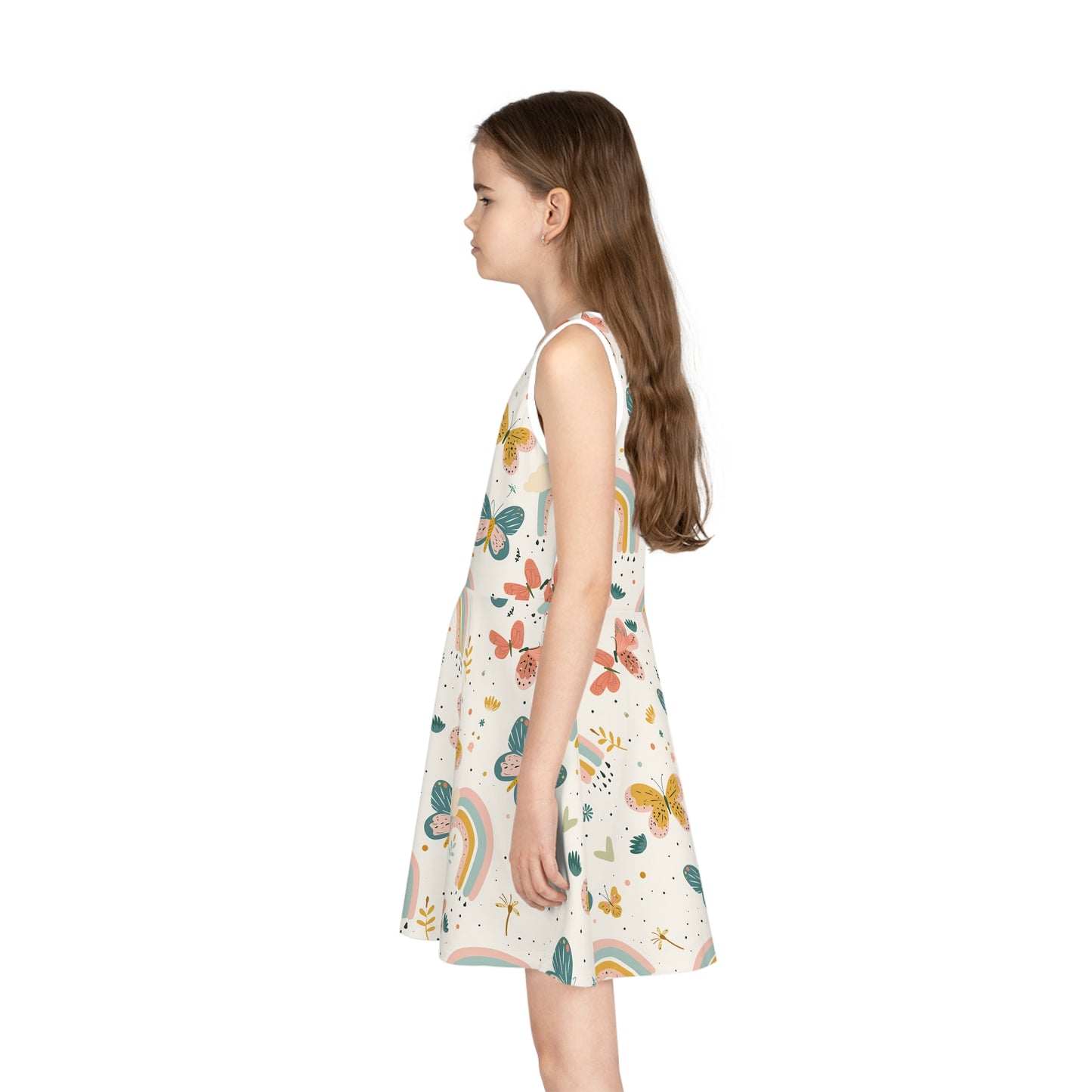 Whispering Wings & Rainbows Girls' Sleeveless Sundress