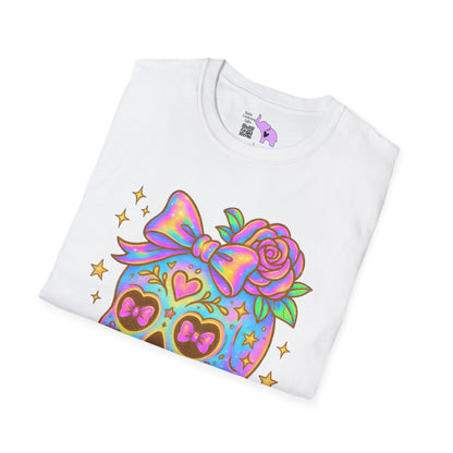 Neon Sugar Skull Adult T-shirt