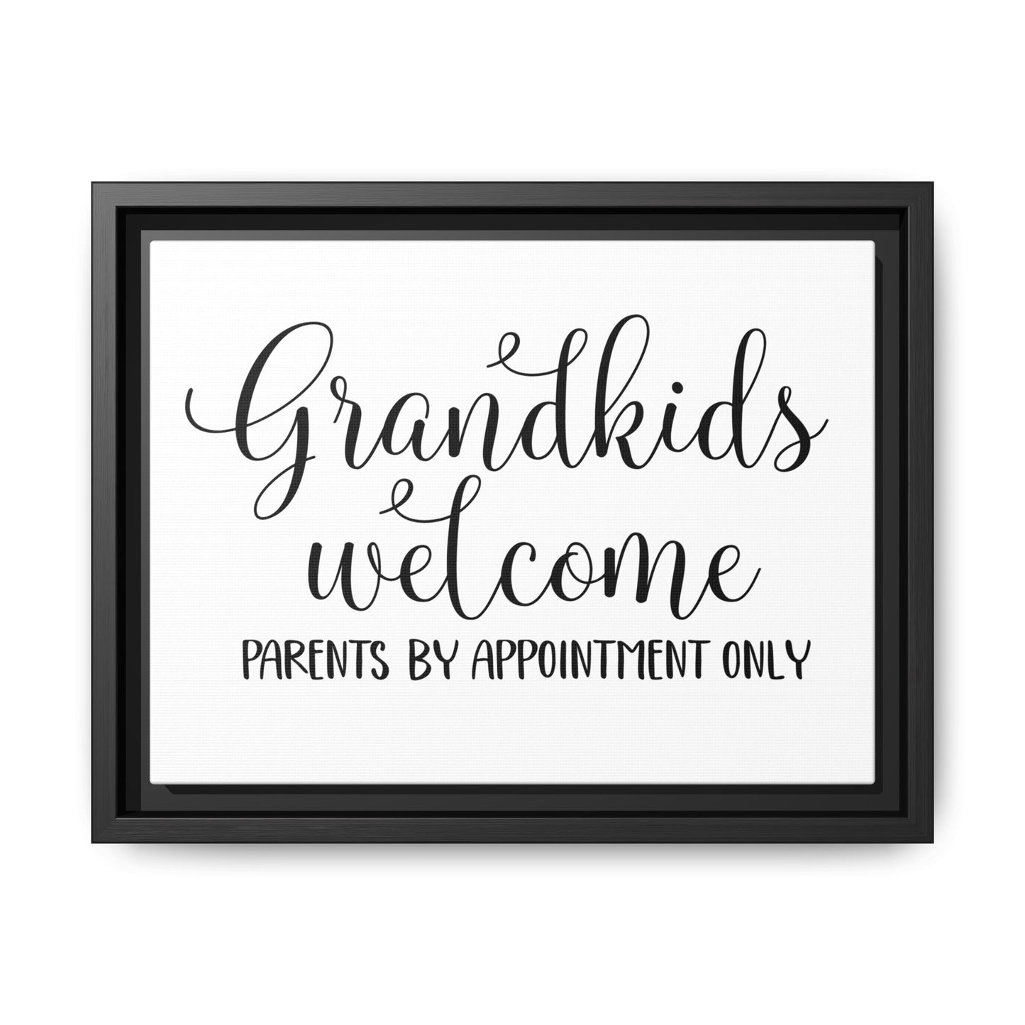 Grandkids Welcome Parents By Appointment Only Framed Canvas Bathroom Art
