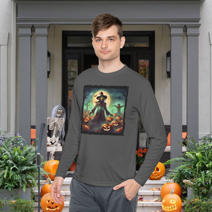 Halloween Scarecrow w/Pumpkins 4 Adult Long Sleeve Tee